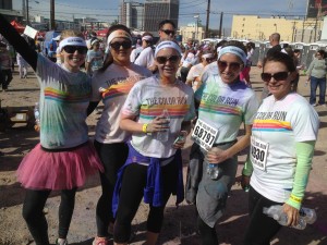 Team Hankins and Sohn at the end of the Las Vegas Color Run!